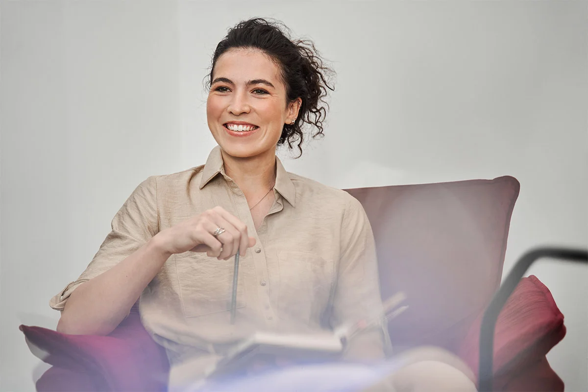 Smiling therapist